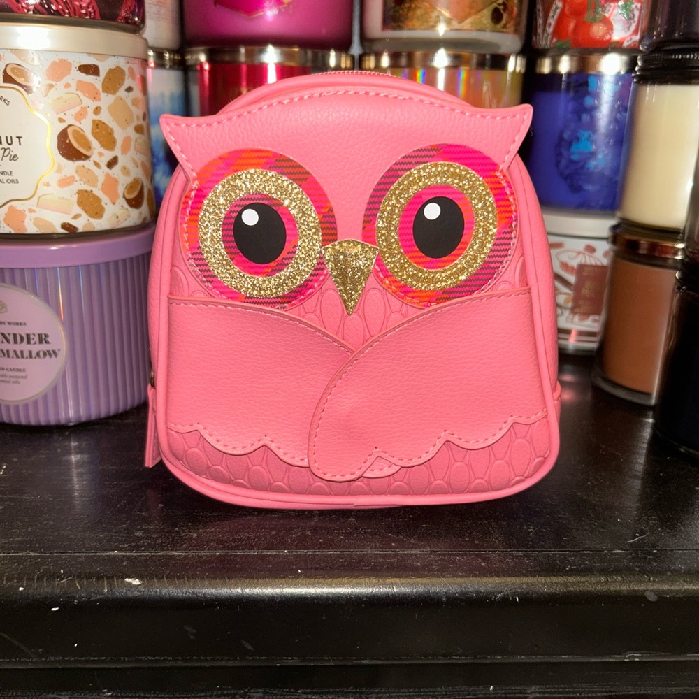 Bath and Body Works Pink Owl Cosmetic Bag